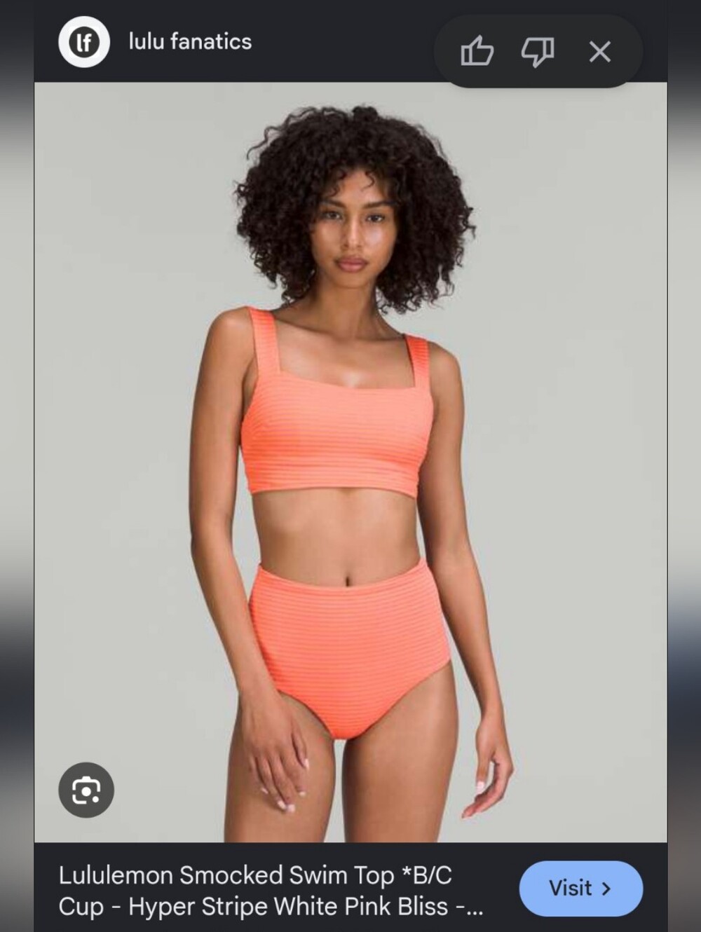 Lululemon Smocked High-Waist Bikini Set - Coral Pink